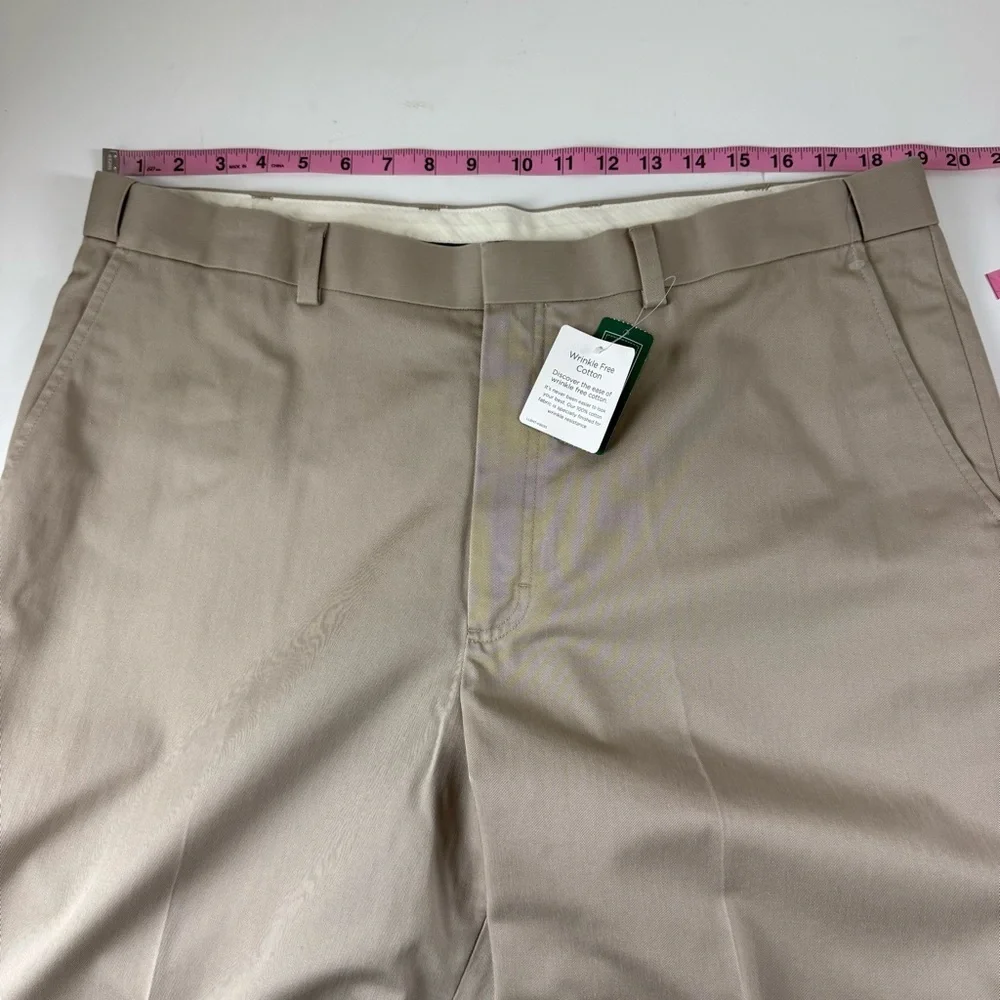 LL Bean Wrinkle Free Dress Chino Pants 38 x 29.5 Beige Khaki 262555 NWT